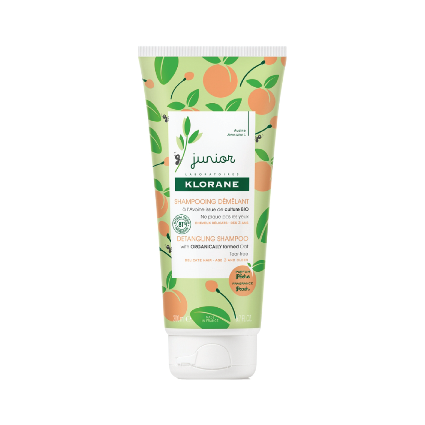 Klorane Junior Detangling Shampoo with Peach Fragrance 200 ML