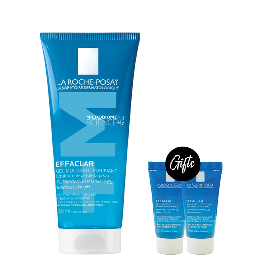 La Roche-Posay Effaclar Acne Foaming Cleansing Gel 200ml + Gift: 2x Effaclar Foaming Cleansing Gel 15ML