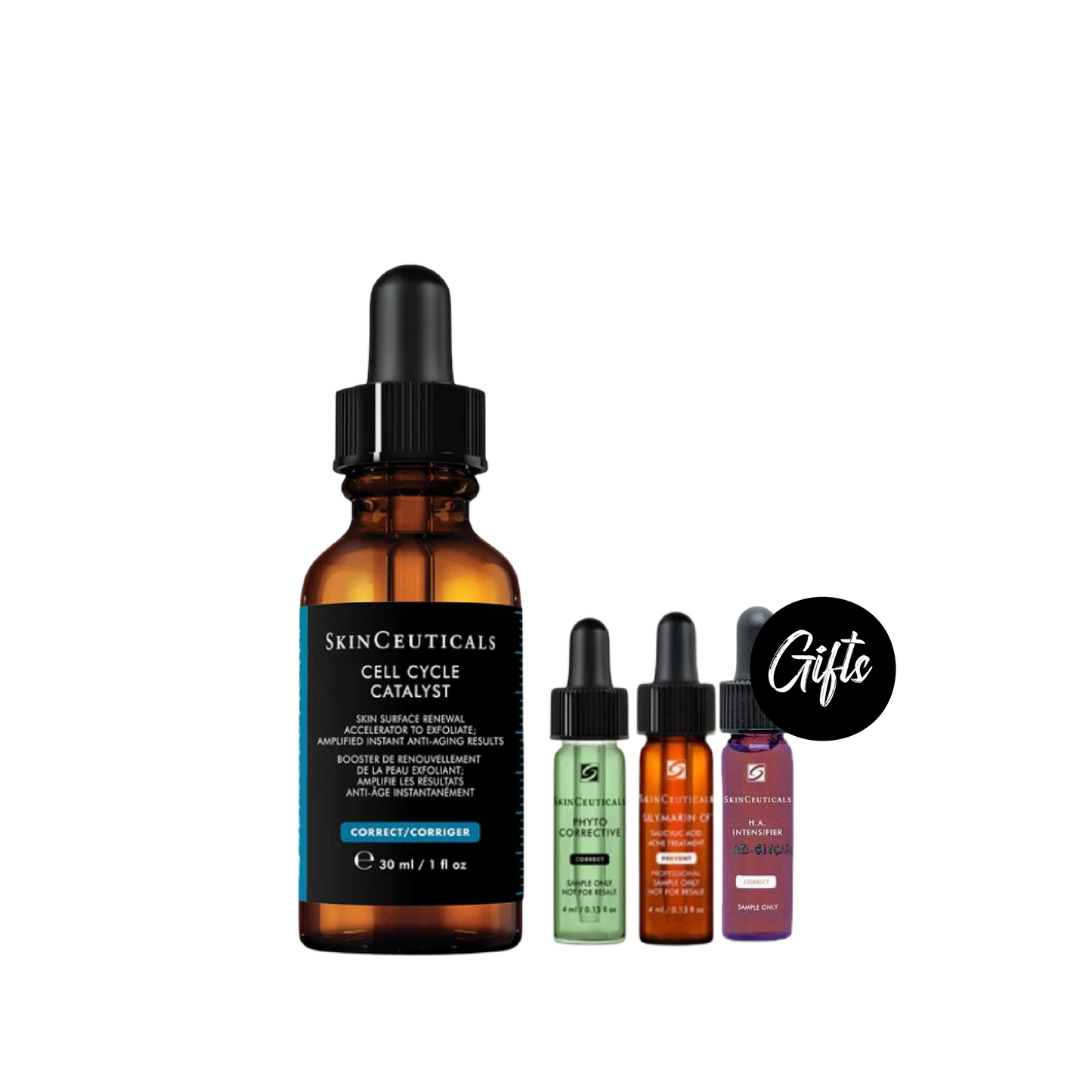 SkinCeuticals Cell Cycle Catalyst Exfoliating Anti-Aging Serum 30 ML + Gifts: Phyto Corrective Gel 4 ML + Silymarin CF 4 ML + H.A. Intensifier Multi-Glycan 4 ML