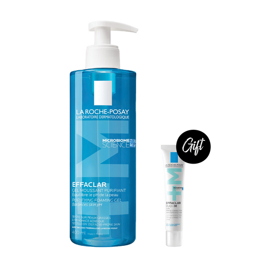 La Roche-Posay Effaclar Acne Foaming Cleansing Gel 400ML + Gift:Effaclar Duo+M Acne Treatment Cream 15ML