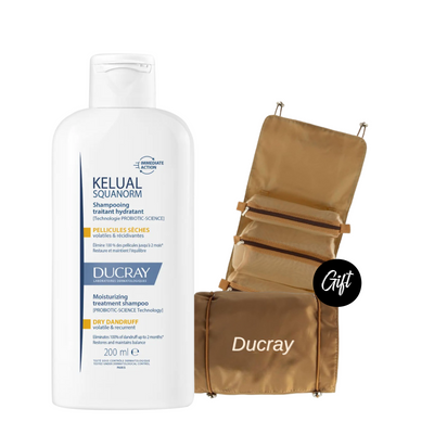 Ducray Squanorm Anti Dandruff Treatment Shampoo - Dry Dandruff 200ML + Gift: Pouch