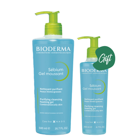 Bioderma Sebium Foaming Gel 500ML + Gift: Bioderma Sebium Foaming gel 200ML