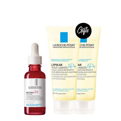 La Roche-Posay B3 Retinol Serum 30 ML + Gift:  Lipikar Cleansing Oil AP+ 100 ML (x2)