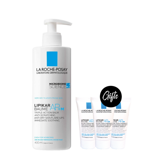La Roche-Posay Lipikar Baume Ap+M 400 ML + Gift: La Roche Posay Lipikar Syndet 15 ML (x3)