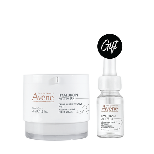 Avene Hyaluron Activ B3 Multi Intensive Night Cream 40ML + Gift:  Hyaluron Activ B3 Concentrated Plumping Serum 10ML