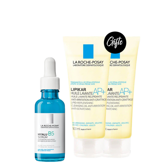 La Roche-Posay Hyalu B5 Serum 30ML + Gift: Lipikar Cleansing Oil AP+ 100 ML (x2)