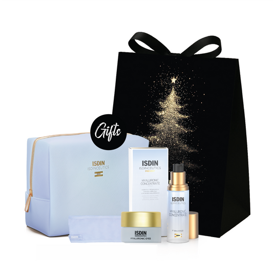 Isdin Hyaluronic Concentrate Serum 30 ML + Gifts: Isdin IsdinCeutics Prevent Hyaluronic Eyes Mini + Blue Pouch + Blue Headband