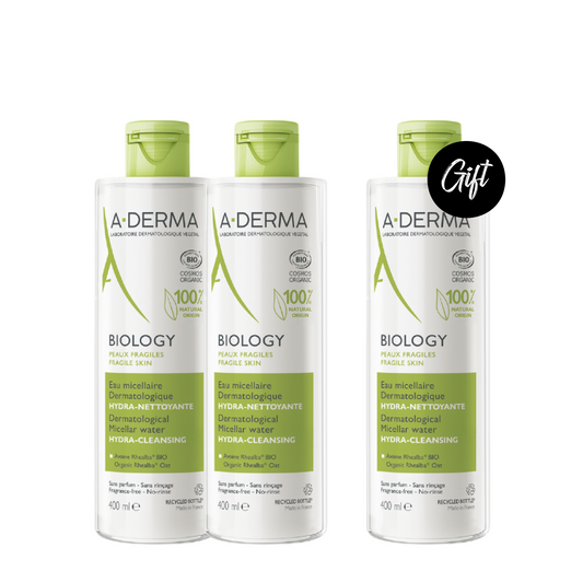 Buy 2 Get 1: A-derma Biology Hydra Cleansing Dermatological Micellar Water 400 ML