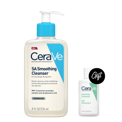 CeraVe SA Smoothing Cleanser 236 ML + Gift: Cerave Foaming Facial Cleanser 20 ML