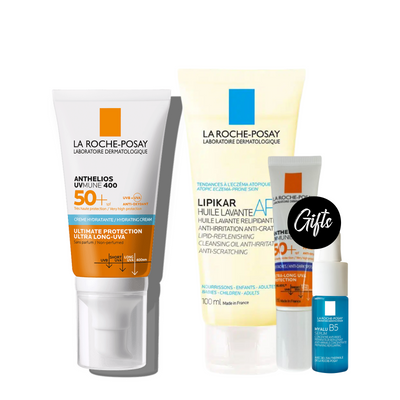 La Roche-Posay Anthelios UVMune 400 Moisturizing Sunscreen SPF50+ 50ml (Exp:6/26) + Gifts: Lipikar Cleansing Oil AP+ 100 ML + Anthelios UVMUNE 15 ML + Hyalu B5 Serum 10 ML