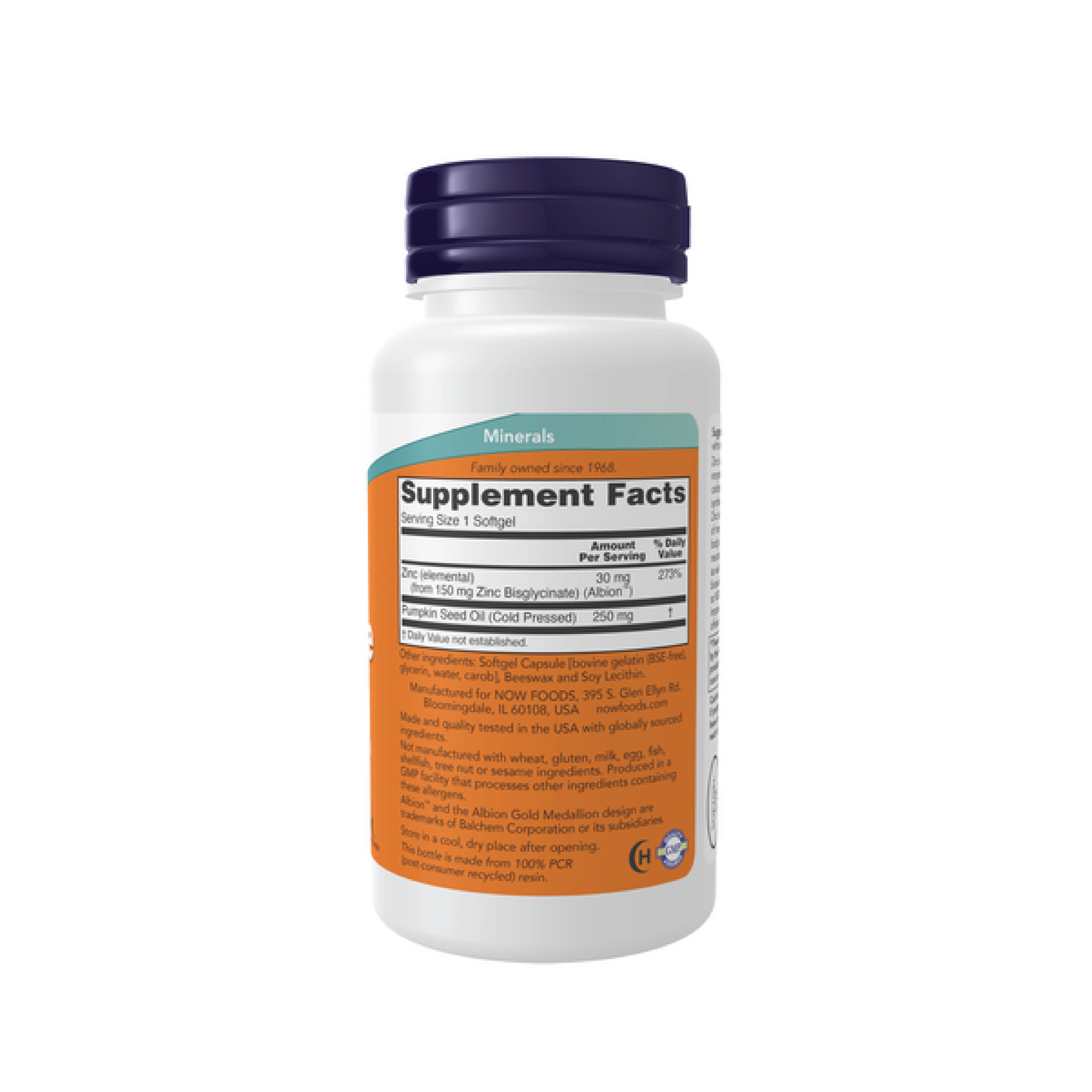 Now Zinc Glycinate 30 Mg 120 Softgels