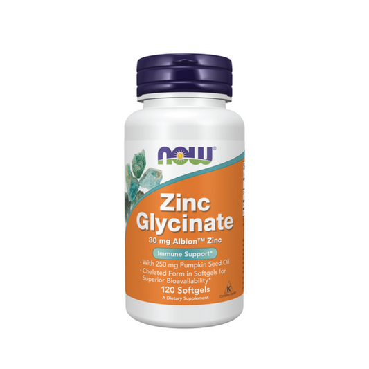 Now Zinc Glycinate 30 Mg 120 Softgels