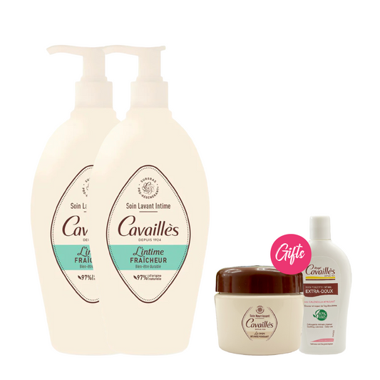 2x Rogé Cavaillès Freshness Intimate Cleanser Daily Use 250ml + Gifts: Nourishing Melting Butter 50ml + Extra Gentle Intimate Cleanser 40ml