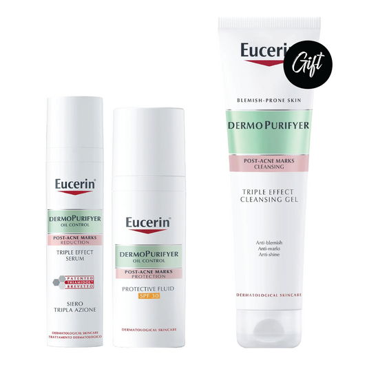 Eucerin DermoPurifyer Triple Effect Serum 40ml +DermoPurifyer Protective Fluid 50ml +Gift: Dermo Purifyer Oil Control 3 effect Cleanser 150ml