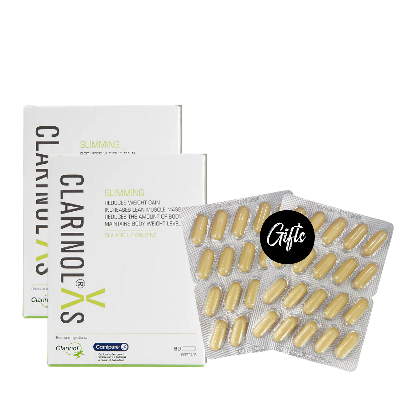 2xClarinol® Xs 60 Tablets + Gifts: 2 Sachets For Free (Exp date 3/2026)