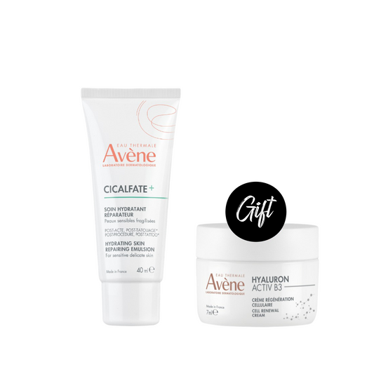 Avène Cicalfate+ Hydrating Skin Recovery Emulsion 40 ML + Gift: Avène Hyaluron Activ B3 Cellular Regeneration Cream 7 ML