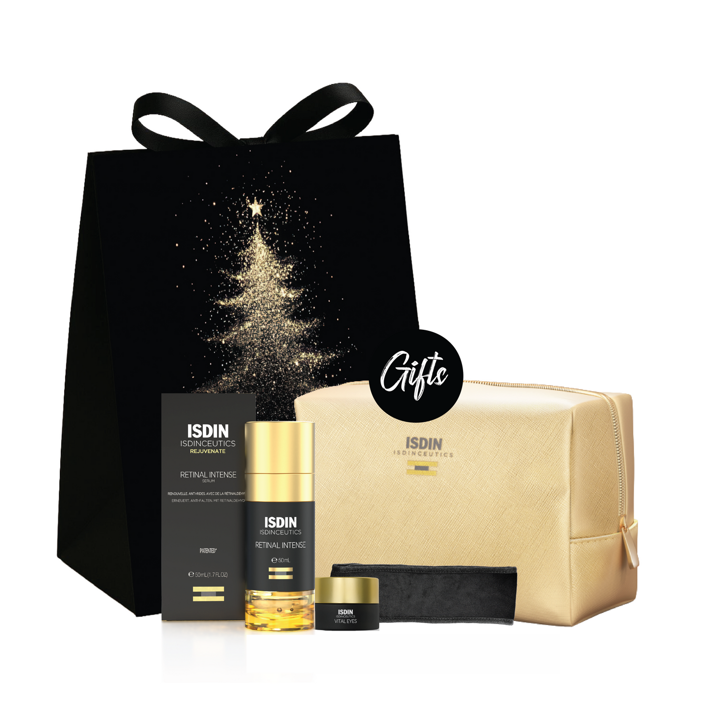 Isdin Isdinceutics Retinal Intense 50 ML + Gifts: Isdin Isdinceutics Vital Eyes Mini + Gold Pouch + Black Headband