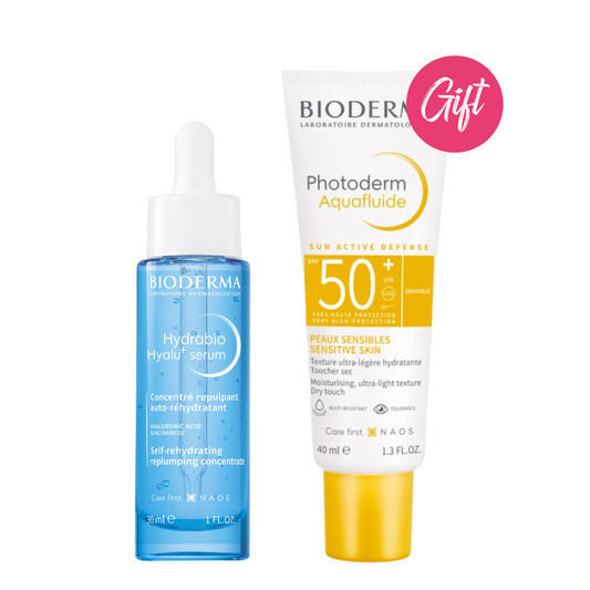 Bioderma Hydrabio Hyalu+ Hydrating Serum 30 ML + Gift: Bioderma Photoderm Aquafluid SPF50+40ML (Expiry 1/2026)
