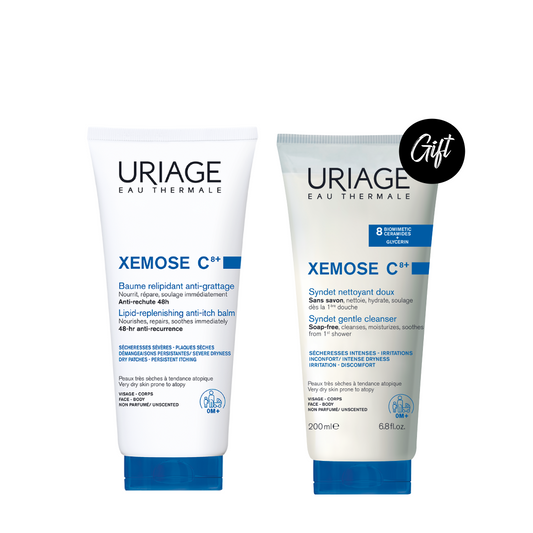 Uriage Xémose C8+ Lipid-Replenishing Anti-Itch Balm 200 ML + Gift: Uriage Xémose C8+ Syndet Gentle Cleanser - 200 ML