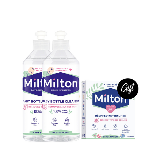Milton Baby Bottle Cleaner - 500ML (x2) + Gift: Milton Antibacterial Laundry Tablets - 12 Tablets