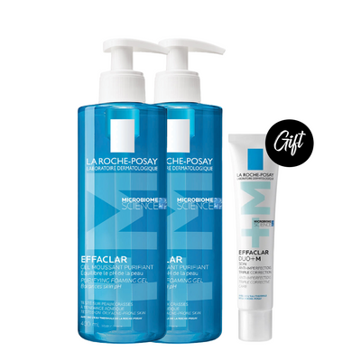 La Roche-Posay Effaclar Acne Foaming Cleansing Gel 400ML (x2) + Gift: La Roche Posay Effaclar Duo+M Acne Treatment Cream 40ML