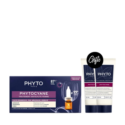 Phyto Phytocyane Woman Progressive Hair Loss Treatment + Gift: Phyto Phytocyane Shampoo 100 ML (x2)