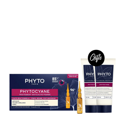 Phyto Phytocyane Women Reactional Hair Loss Treatment + Gift: Phyto Phytocyane Shampoo 100 ML (x2)