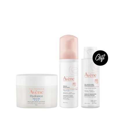 Avène Hydrance Aqua-Gel 50 ML + Avène Cleansing Foam 150 ML + Gift: Avene Micellar Lotion 100 ML