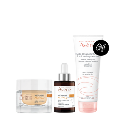 Avène Intensive Radiance Vitamin Activ Cg Cream 50 ML + Avène Radiance Vitamin Activ Cg Corrector Serum 30 ML + Gift: Avène 3in1 Makeup Remover 200 ML