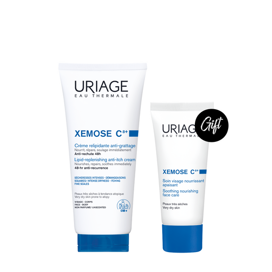 Uriage Xémose Lipid-Replenishing Anti-Irritation Cream 200 ML + Gift: Uriage Xémose C8+ Soothing Nourishing Face Care -40 ML
