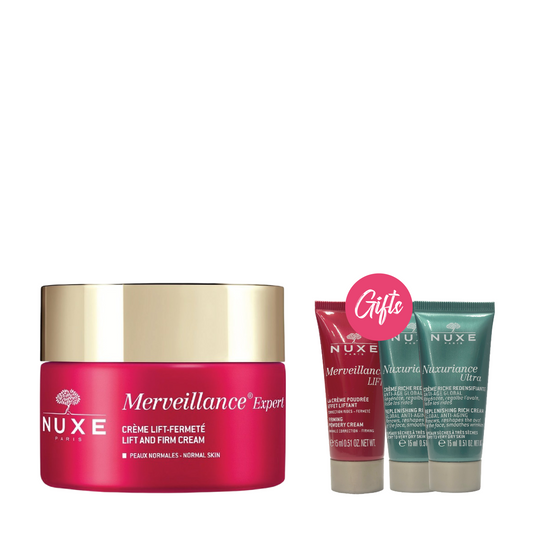 NUXE Merveillance Expert Firmness-Lift Cream-50ML +Gift: Merveillance Lift Creme Poudre Liftante 15ml+ 2x Nuxuriance Ultra Creme Riche Redensifiante 15ml