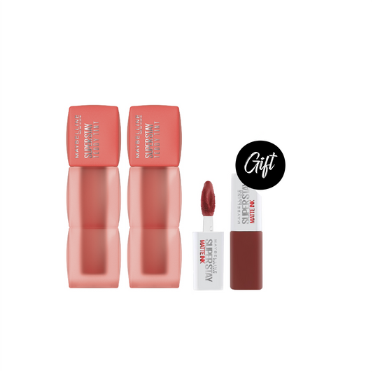 Maybelline Super Stay Teddy Tint™ Liquid Lip Tint (x2) + Gift: Mini Superstay Matte Ink