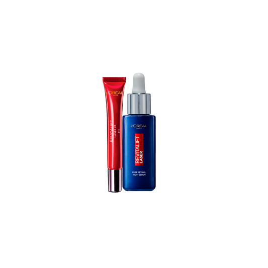 L'Oreal Paris Revitalift Laser X3 Eye Cream 15ML + L’Oreal Paris Revitalift Laser x3 - Pure Retinol Night Serum 30 ML