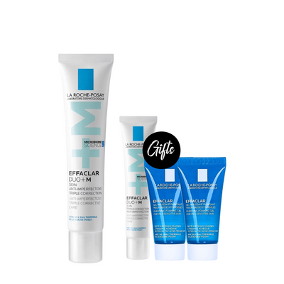 La Roche Posay Effaclar Duo+M Acne Treatment Cream 40ML + Gifts: Effaclar Duo+M Acne Treatment Cream 15 ML + Effaclar Gel 15 ML (x2)