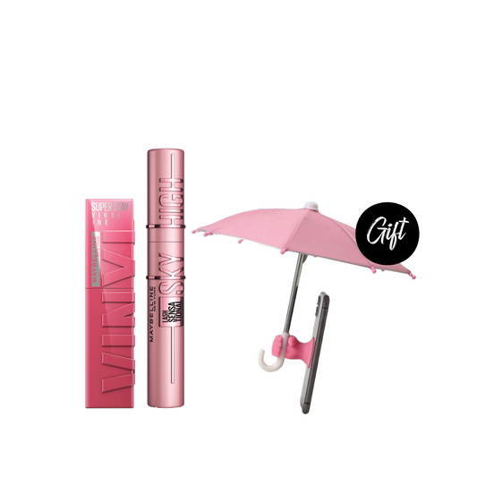 Maybelline-Super Stay-Vinyl Ink Lipstick + Sky High Mascara + Gift: Phone Umbrella