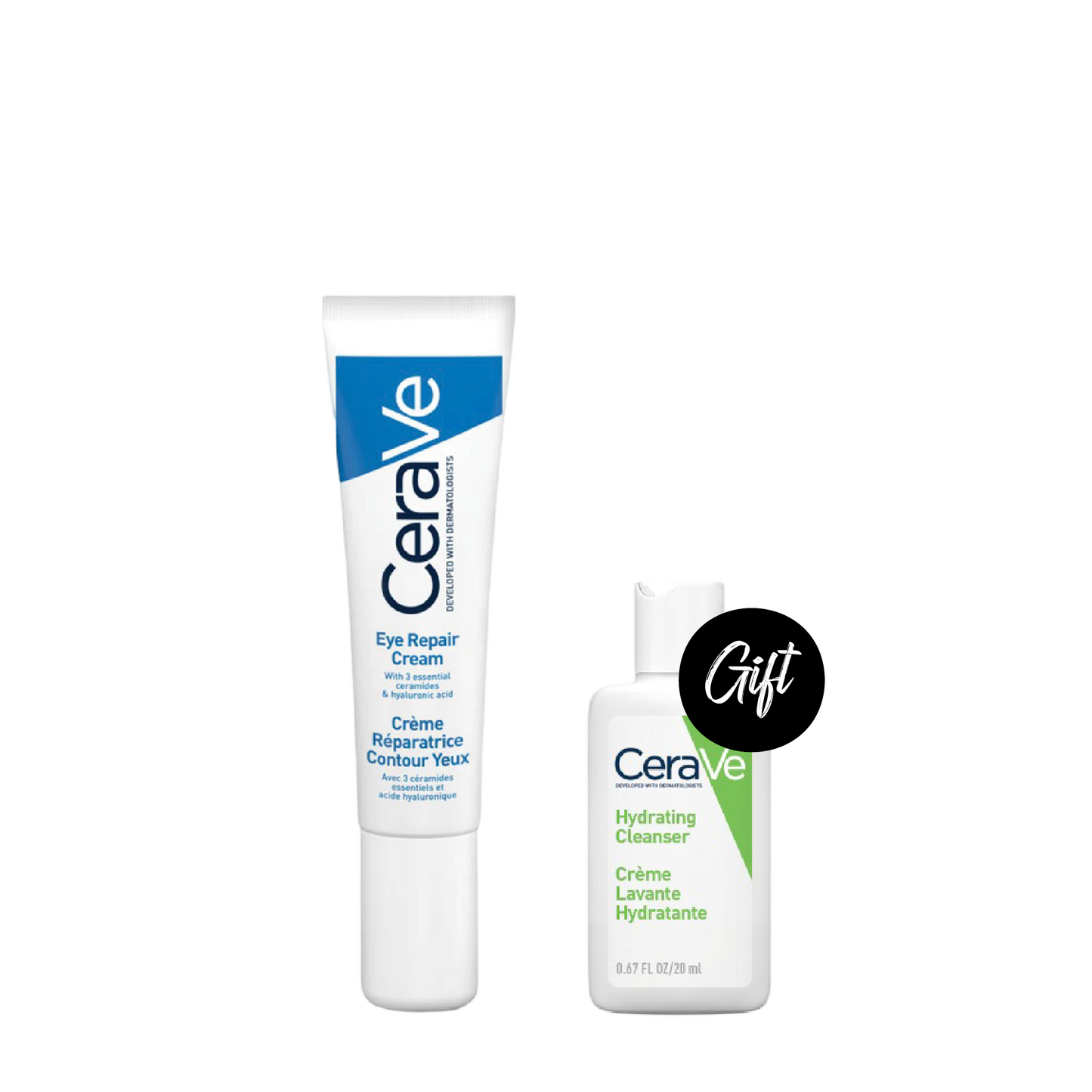 Cerave Eye Repair Cream 14 ML + Gift: Cerave Foaming Cleanser 20 ML or Cerave Hydrating Cleanser 20 ML