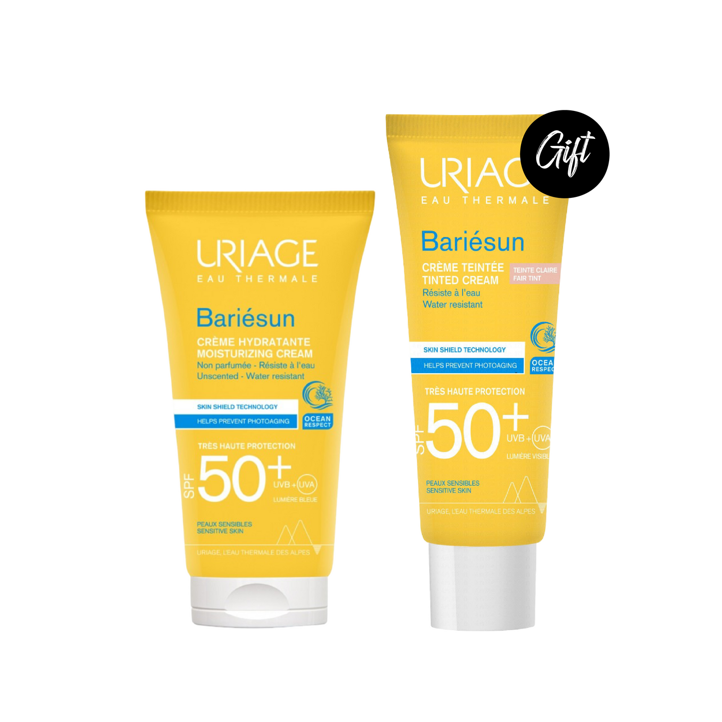 Uriage Bariesun Moisturizing Cream Unscented SPF 50 50ML + Gift: Uriage Bariesun Tinted Cream Spf 50+ 50ML