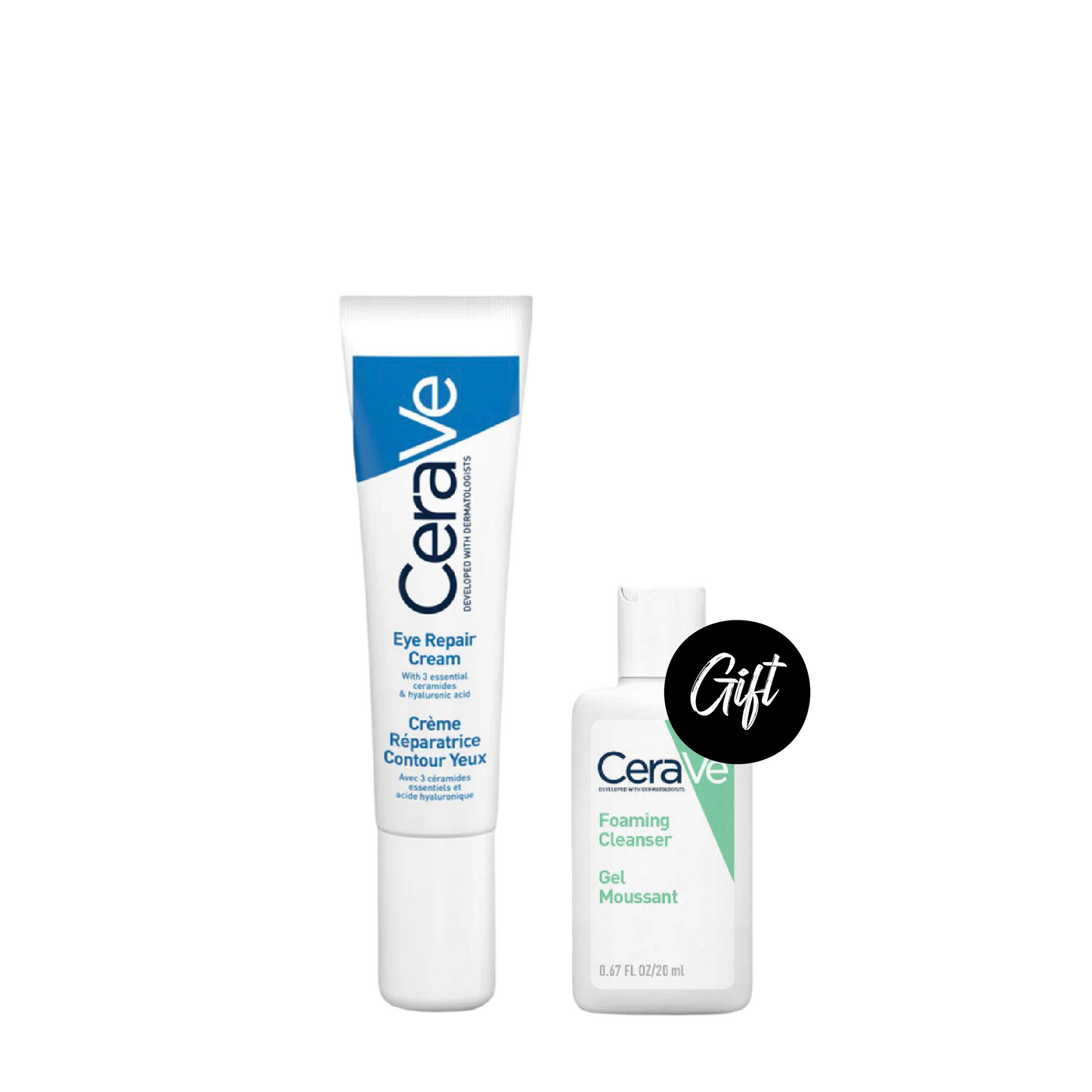 Cerave Eye Repair Cream 14 ML + Gift: Cerave Foaming Cleanser 20 ML or Cerave Hydrating Cleanser 20 ML