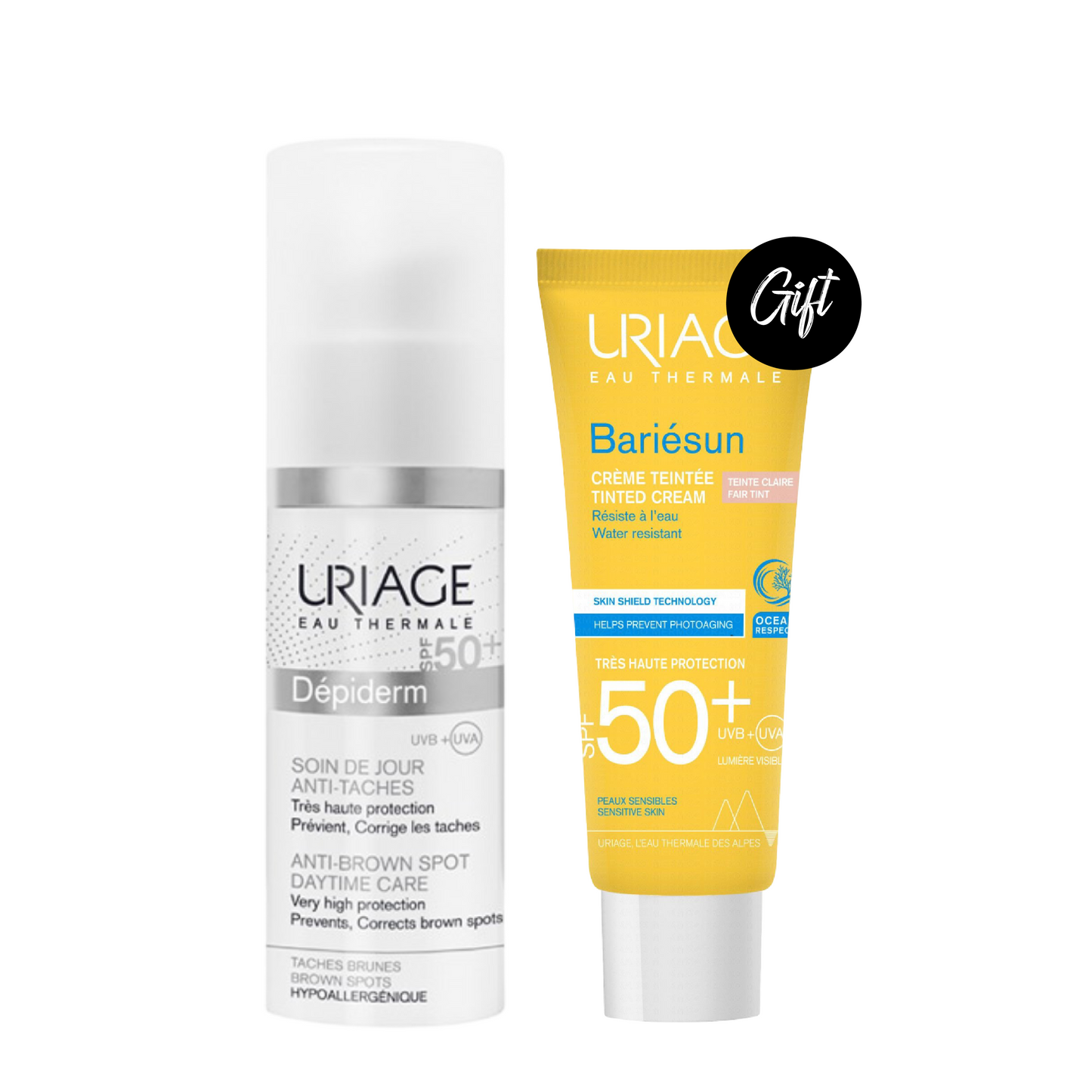 Uriage Depiderm Spf 50+ 30ML + Gift: Uriage Bariesun Tinted Cream - Spf 50+ 50ML