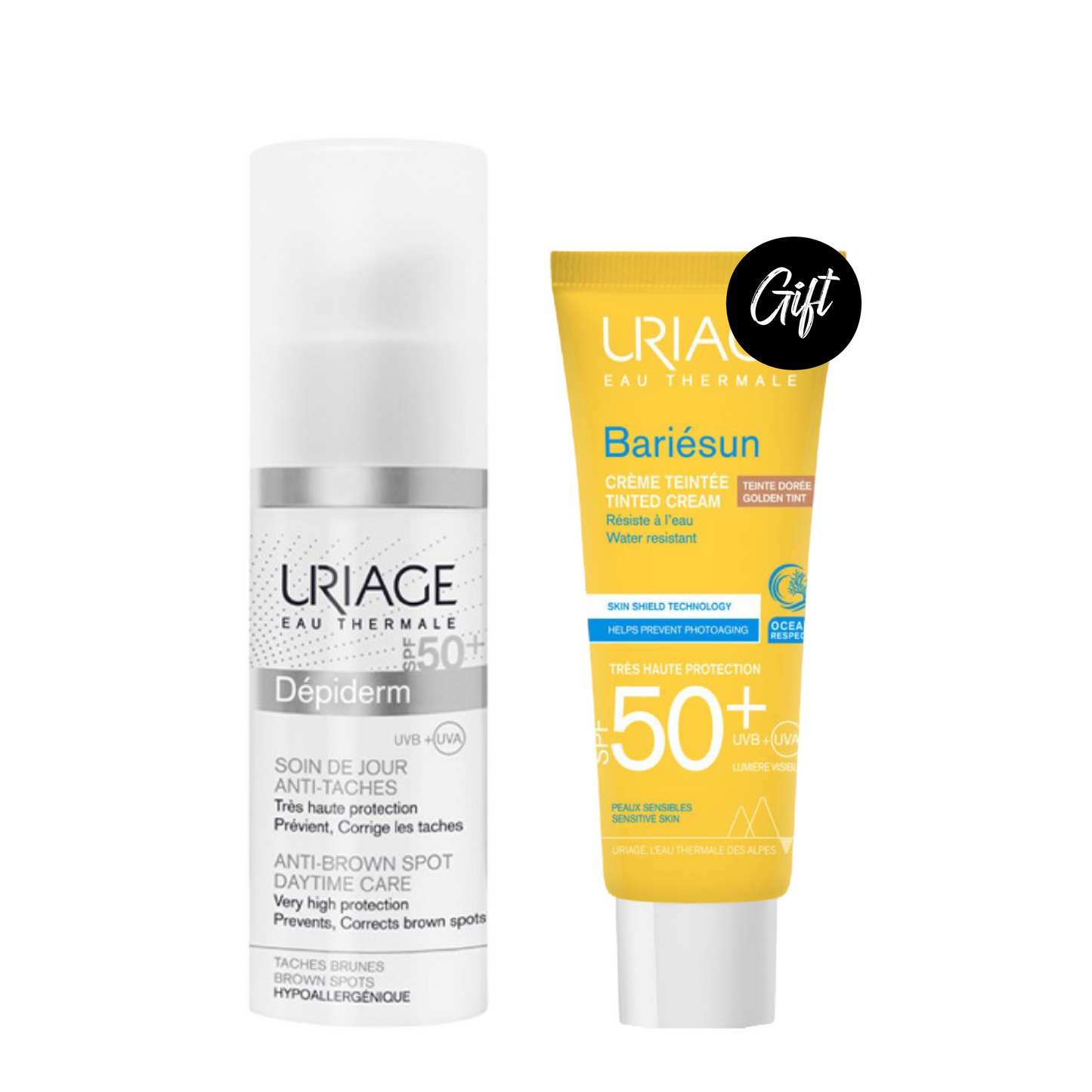 Uriage Depiderm Spf 50+ 30ML + Gift: Uriage Bariesun Tinted Cream - Spf 50+ 50ML