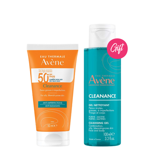 Avene Cleanance Sunscreen SPF 50+ 50ML +Gift: Avene Cleanance Cleansing Gel 100ml