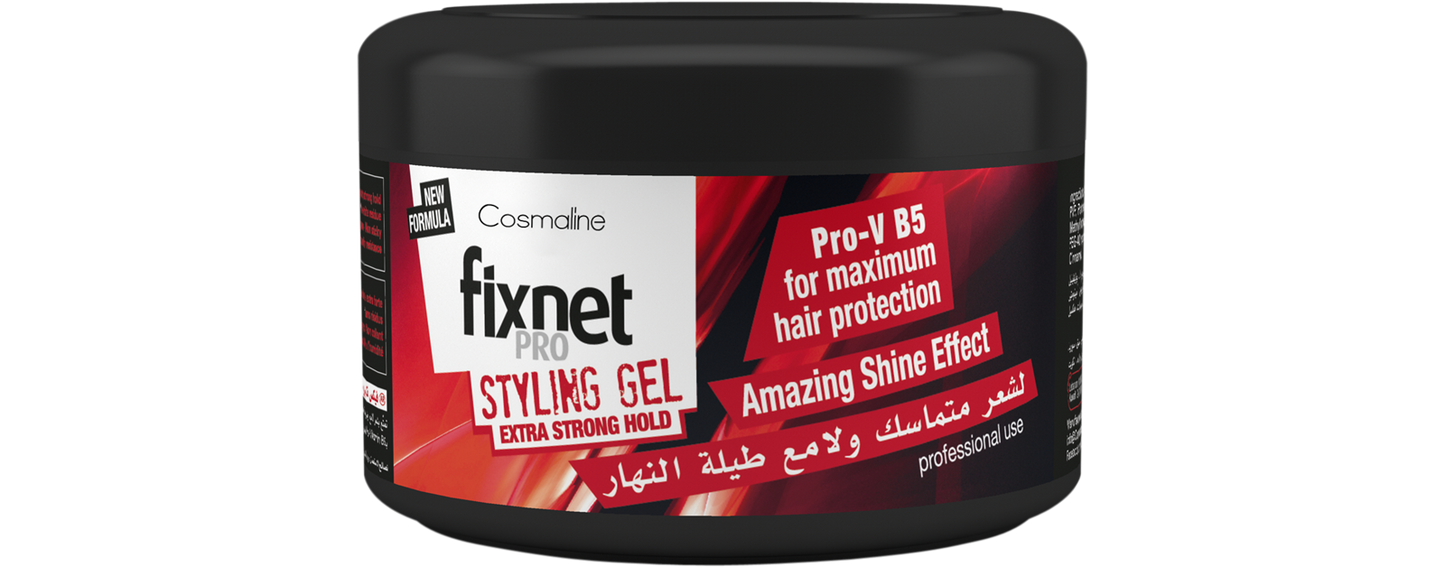 Cosmaline Fixnet Pro Styling Gel Extra Strong Hold Red 450 ML