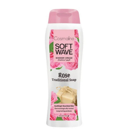 Cosmaline Soft Wave Shower Gel Rose & Traditional Soap 400 ML
