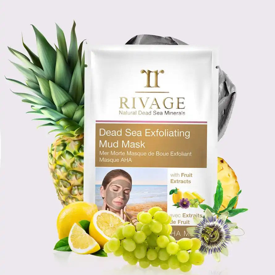 Rivage Dead Sea Exfoliating Facial Mud Mask - Pack of 4 Sachets (25g X 4)