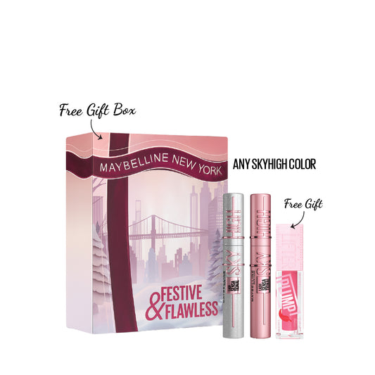 Maybelline Lash Sensational Sky-High Space Diamond + Maybelline New York Lash Sensational Sky High Mascara + Gift: Maybelline Lifter Plump - Lip Plumping Gloss