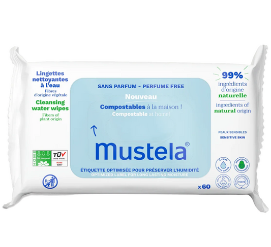 Mustela Home Compostable Fragrance-Free Wipes x60