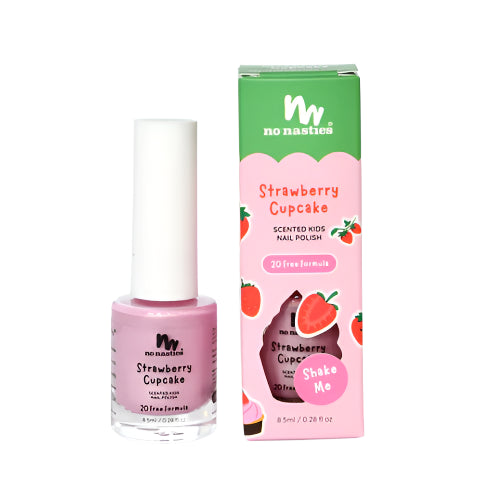 No Nasties - Scented Kids Nail Polish Strawberry Cupcake Pastel Pink