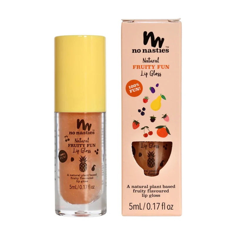 No Nasties - Natural Kids Lip Gloss Wand Fruity Shimmery Pastel Peach