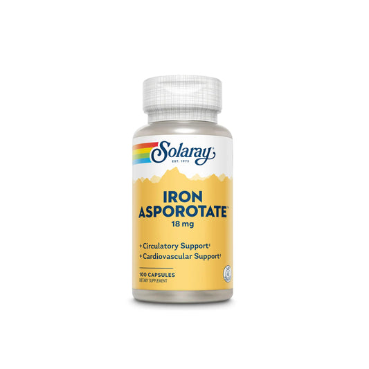 Solaray Iron Asporotate 18mg 100 Capsules
