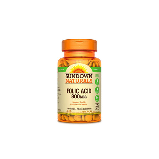 Sundown Folic Acid 800 mcg 100 Tablets